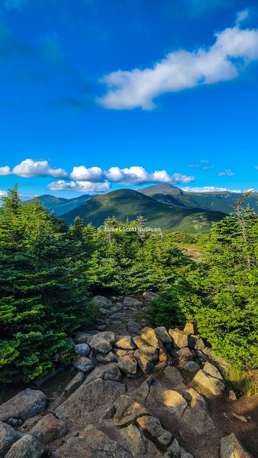 Late-day view back toward Mount Washington from farther south on the Presidential Traverse.