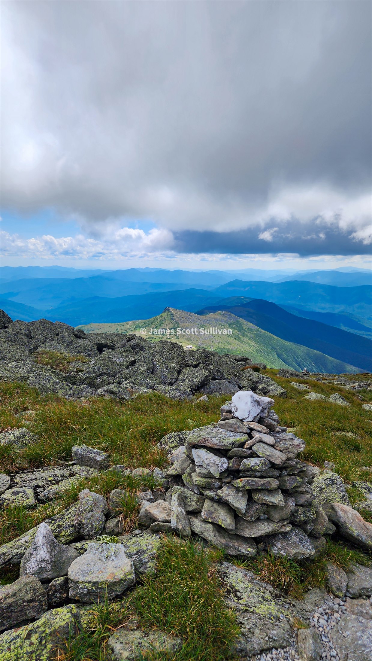Trail leading toward Mount Washington on the Presidential Traverse in New Hampshire.