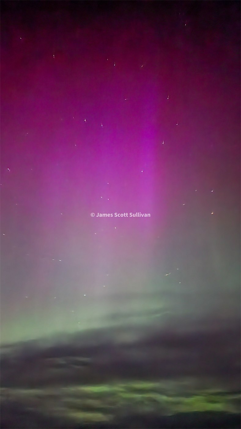 Northern lights over camp near Blankenship Bridge outside Glacier National Park.